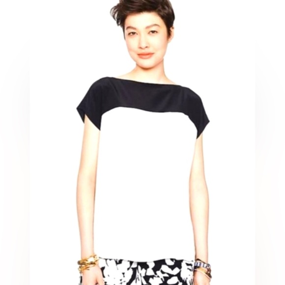 Kate Spade Black & White Color Block Print Sleeveless Blouse 2 - Picture 8 of 8